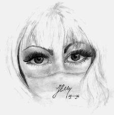I love eyes, made this one by heart on a small piece of paper. 